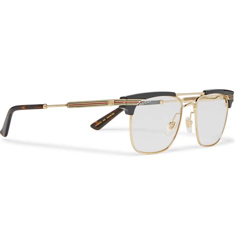 gold gucci eyeglass frames for men|Gucci gold frame glasses men's.